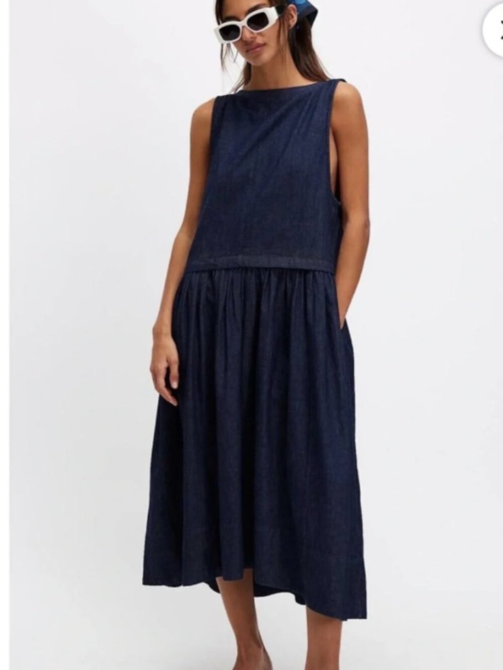 Free People Soraya Denim Dress Sz XL - Picture 2 of 11